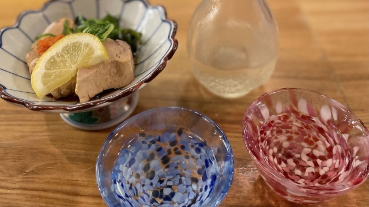 日本酒とあん肝で断るイメージ